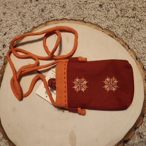 Craft Link Vietnam Small Red & Orange Cotton Pouch